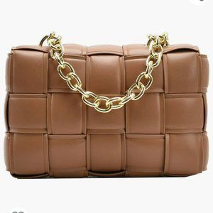 RAVEN QUILTED FAUX LEATHER CHAIN PURSE